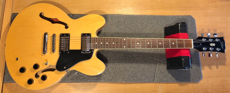Tokai ES60. Upgraded pickups to Bare Knuckle Stormy Mondays, vintage style wiring harness, fret level and setup.