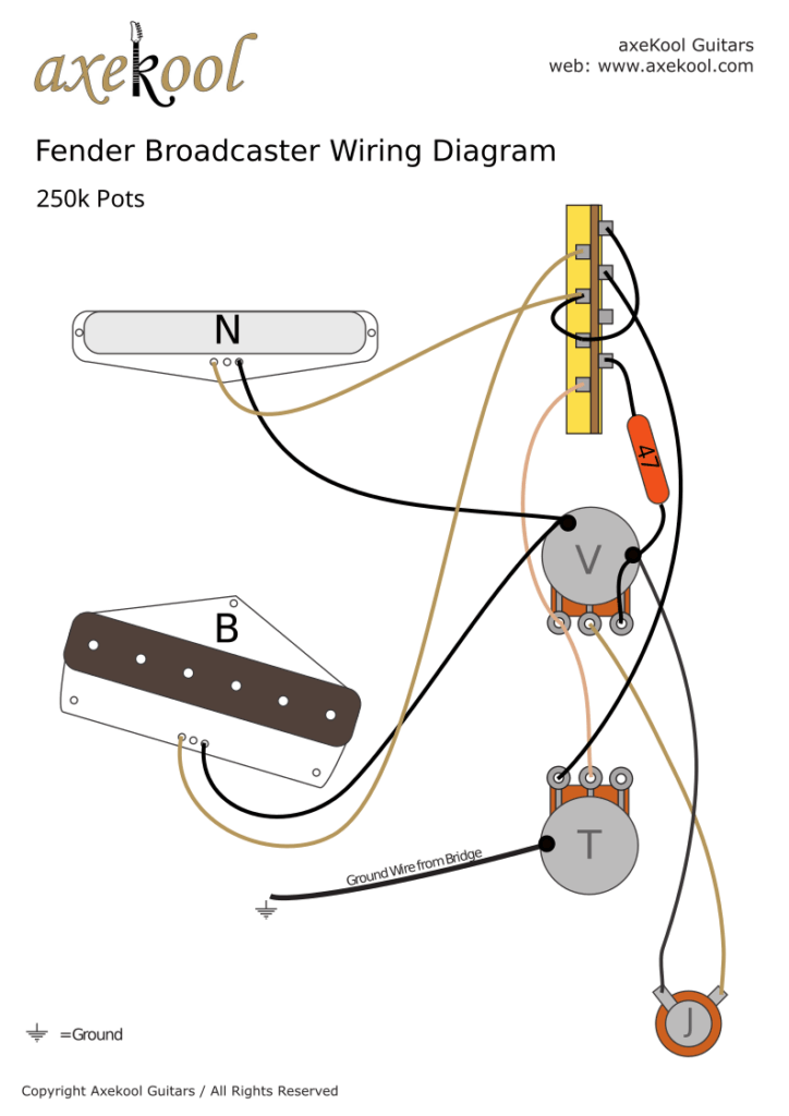 Fender Broadcaster Wiring Diagram & Fitting Instructions