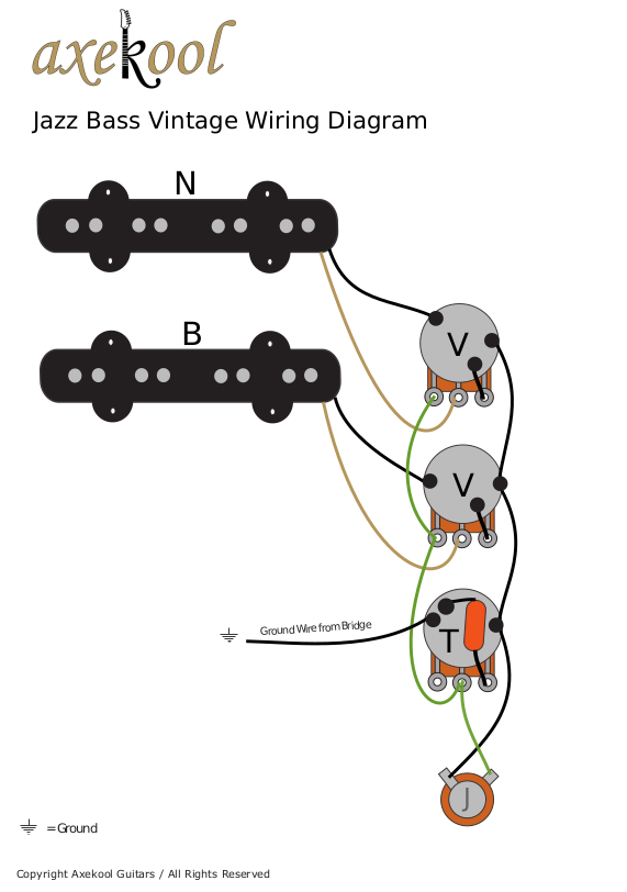 Fender Jazz Bass Wiring Diagram & fitting Instructions, Jazz Bass