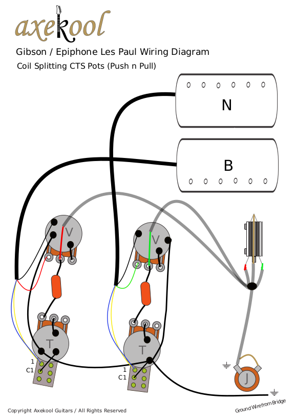 Gibson / Epiphone Les Paul Coil Splitting Wiring Diagram