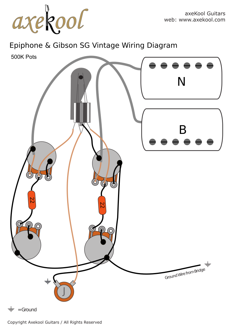 Epiphone & Gibson SG Vintage Wiring Diagram Epiphone & Gibson SG Vintage Wiring Diagram