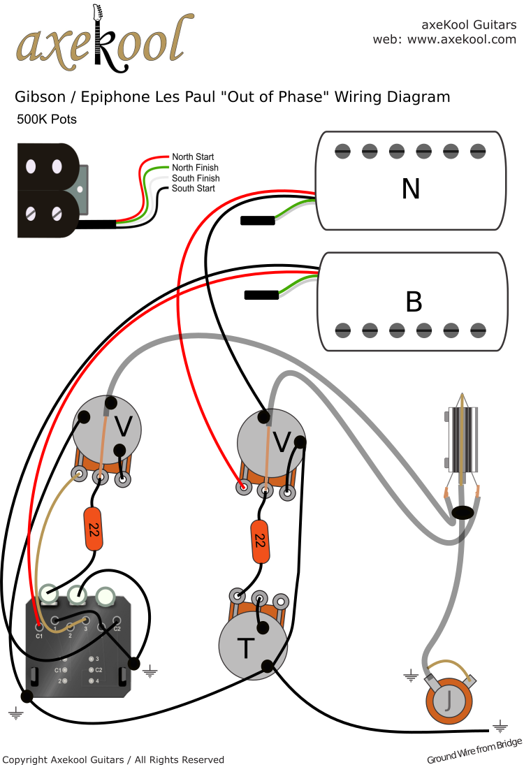 Gibson / Epiphone Les Paul "Out of Phase" Wiring Diagram Gibson / Epiphone Les Paul "Out of Phase" Wiring Diagram