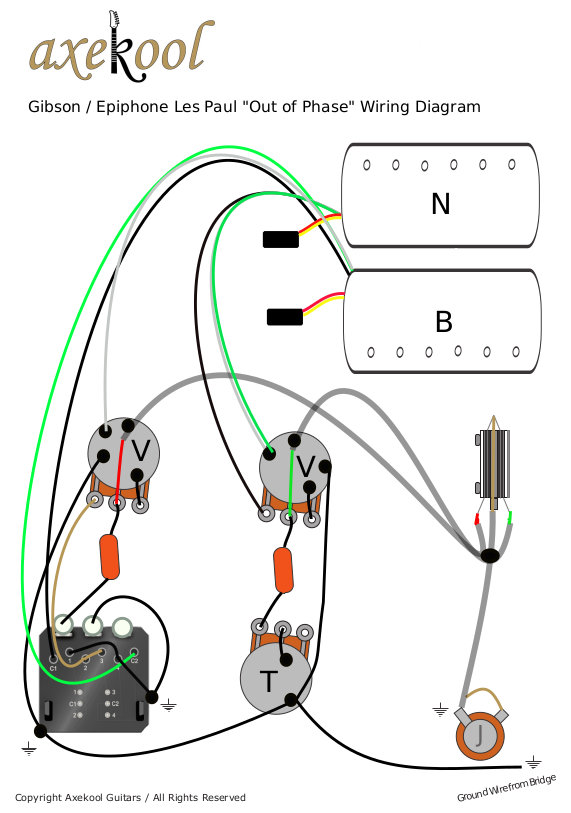 Gibson / Epiphone Les Paul Out of Phase PG Wiring Diagram