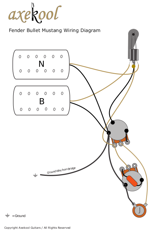 Fender Bullet Mustang Wiring Diagram & fitting Instructions