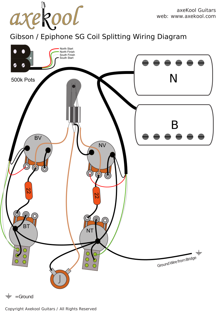 Gibson / Epiphone SG Coil Split Wiring Diagram Gibson / Epiphone SG Coil Split Wiring Diagram