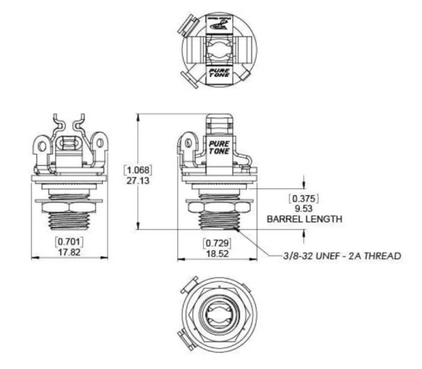 Pure Tone Multi-Contact Mono 1/4" Output Jack