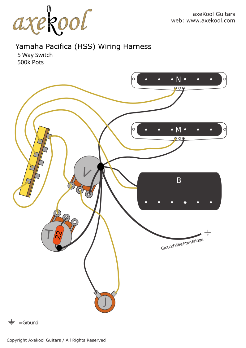 Yamaha Pacifica 112 (HSS) Wiring Diagram Yamaha Pacifica 112 (HSS) Wiring Diagram