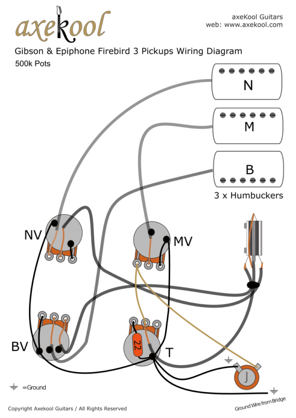 Epiphone & Gibson Firebird 3 Pickups Wiring Diagram