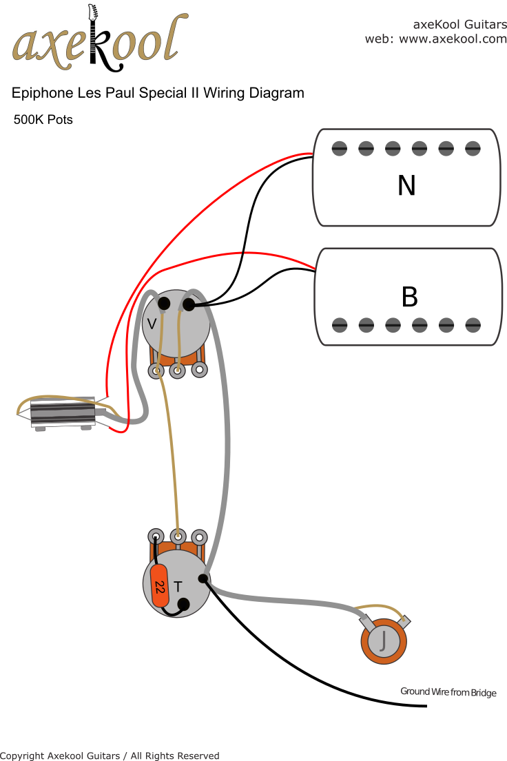 Epiphone Les Paul Special II Wiring Diagram & Fitting Instructions
