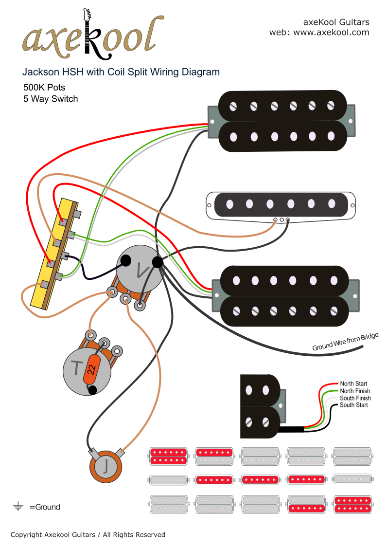 Jackson HSH with Coil Split Wiring Diagram Jackson HSH with Coil Split Wiring Diagram