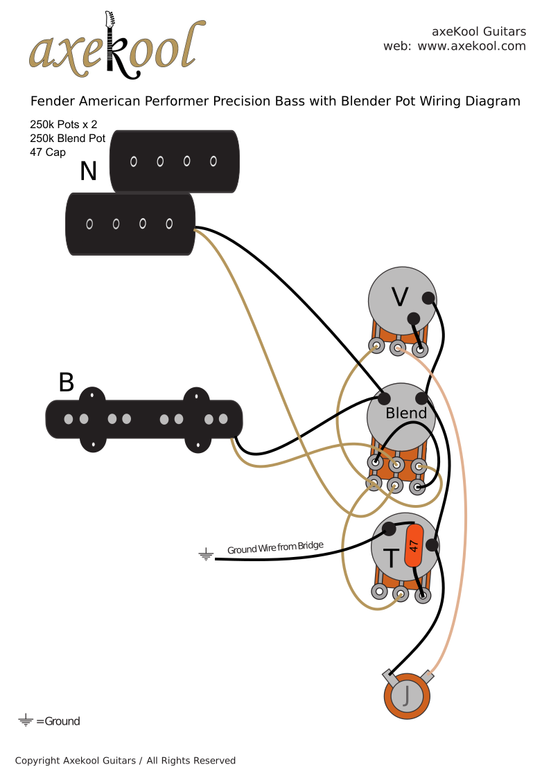 Performer Precision Bass with Blender Pot Wiring Diagram Performer Precision Bass with Blender Pot Wiring Diagram