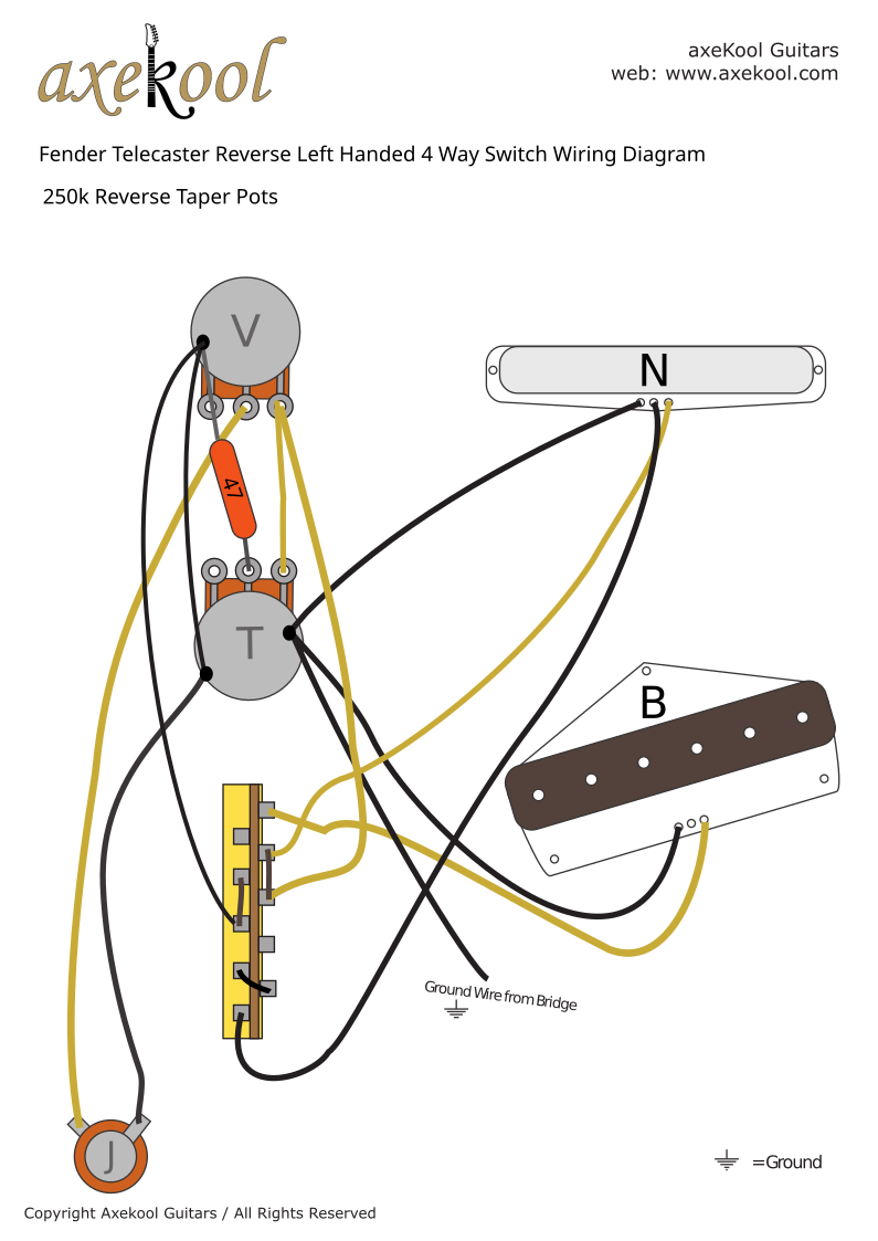 Fender Telecaster Reverse Left Handed 4 Way Switch Wiring Diagram