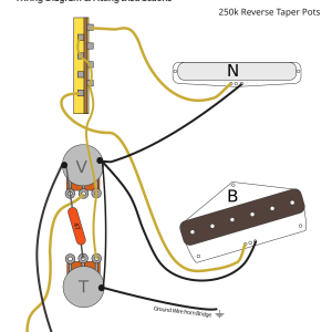 Fender Telecaster Thinline Left Handed with 3 Way Switch Wiring Diagram & Fitting Instructions
