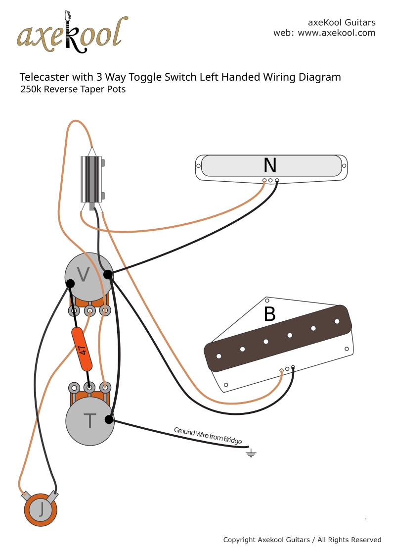 Fender Telecaster with 3 Way Toggle Switch Left Handed Wiring Diagram