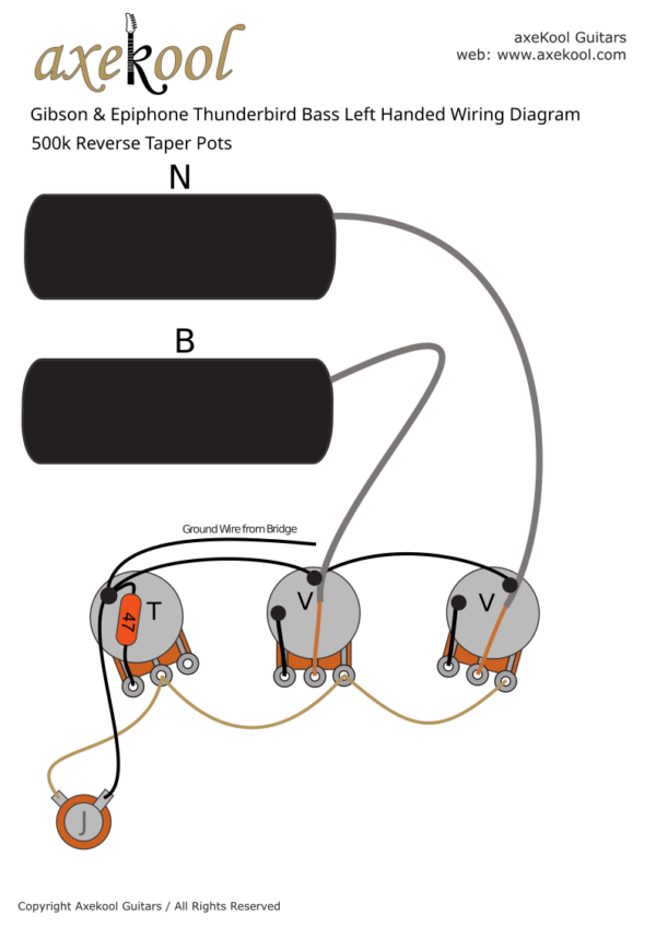 Gibson & Epiphone Thunderbird Bass Left Handed Wiring Diagram