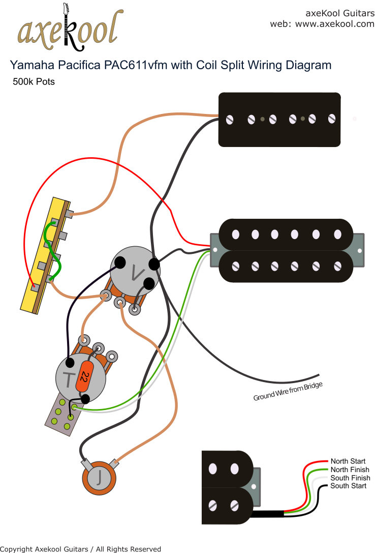 Yamaha Pacifica PAC611vfm with coil split Wiring Diagram Yamaha Pacifica PAC611vfm with coil split Wiring Diagram