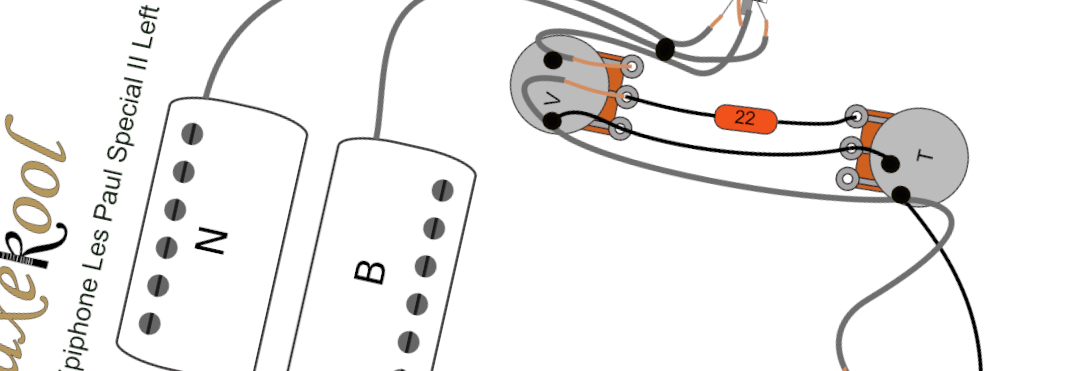Epiphone Les Paul Special II Left Handed Wiring Diagram & Fitting Instructions Epiphone Les Paul Special II Left Handed Wiring Diagram & Fitting Instructions