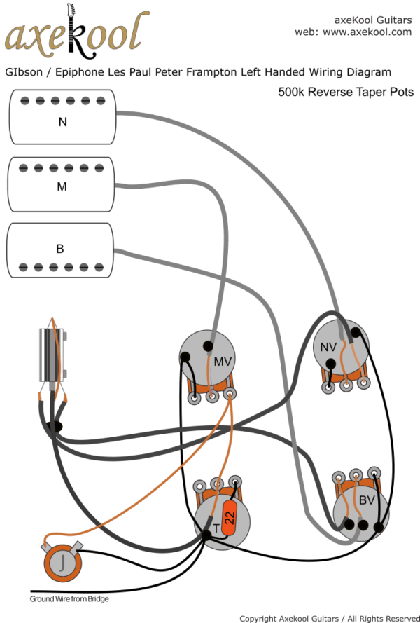 Gibson & Epiphone Les Paul Peter Frampton Left Handed Wiring Diagram