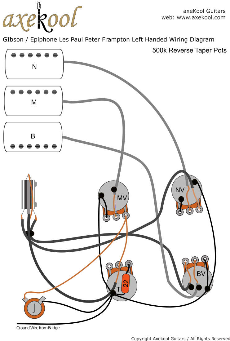 Gibson & Epiphone Les Paul Peter Frampton Left Handed Wiring Diagram