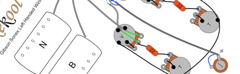 Gibson Sonex Left Handed Wiring Diagram & Fitting Instructions
