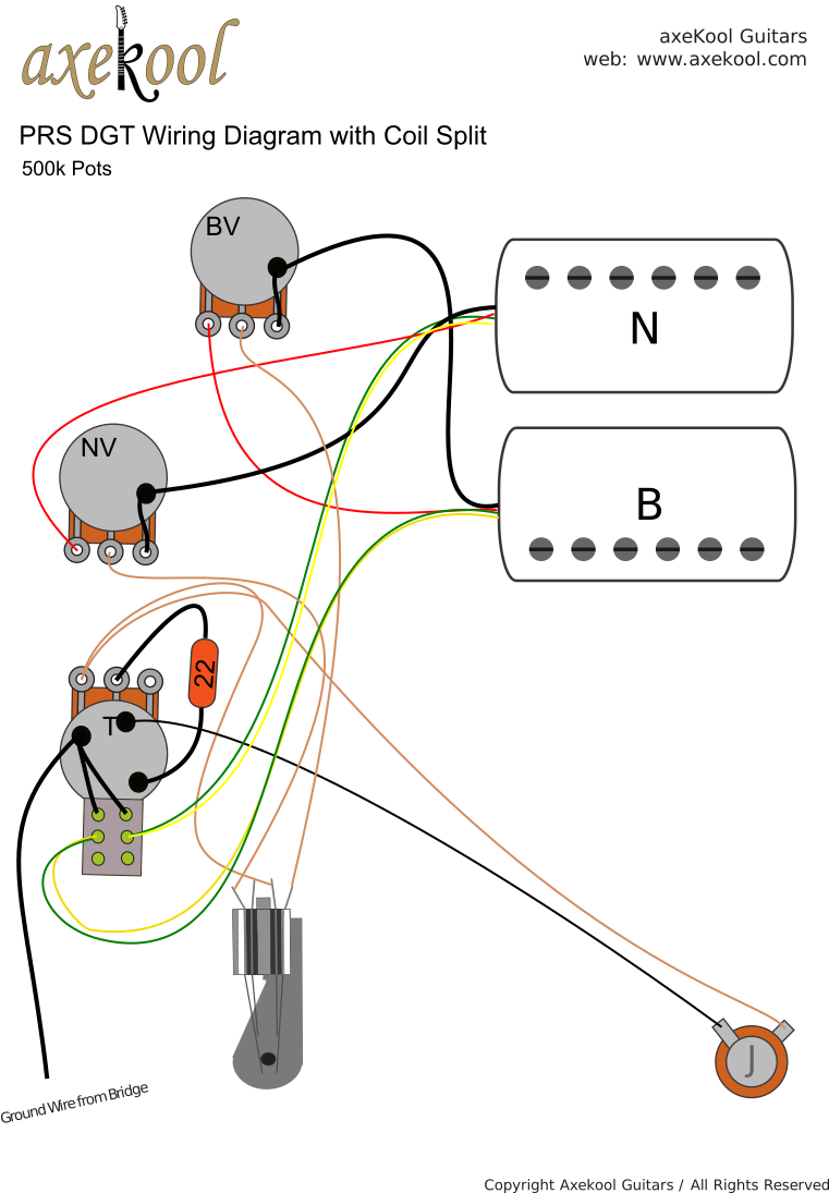 Paul Reed Smith DGT with Coil Split Wiring Diagram