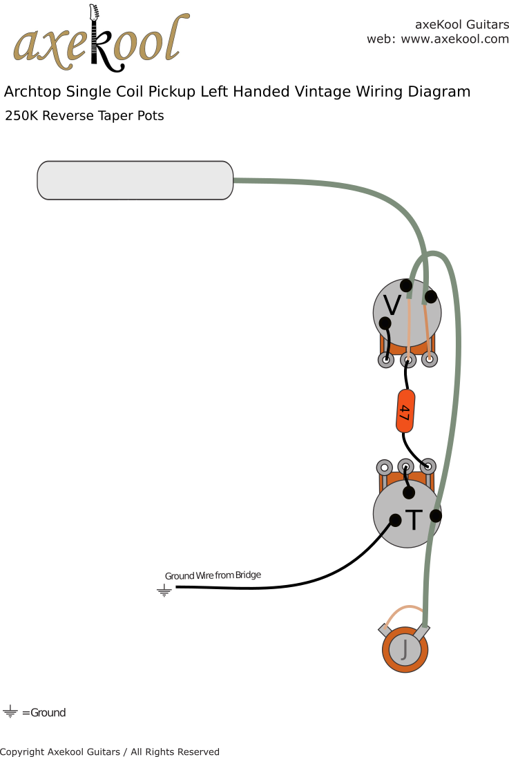 Archtop Single Coil Pickup Left Handed Vintage Wiring Diagram Archtop Single Coil Pickup Left Handed Vintage Wiring Diagram