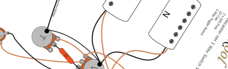 Fender Telecaster HH (Toggle Switch) Wiring Diagram & Fitting Instructions