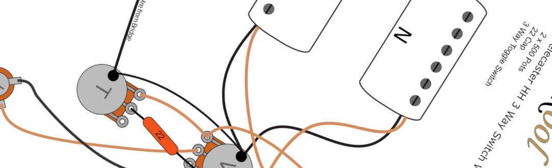 Fender Telecaster HH (Toggle Switch) Wiring Diagram & Fitting Instructions