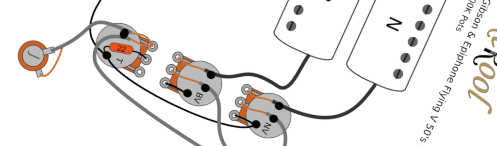 Gibson & Epiphone Flying V 1950's Wiring Diagram & Fitting Info