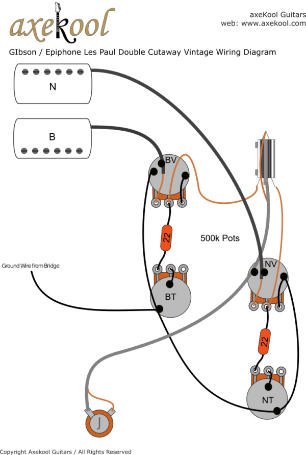 Gibson & Epiphone Les Paul Double Cutaway Vintage Wiring Diagram