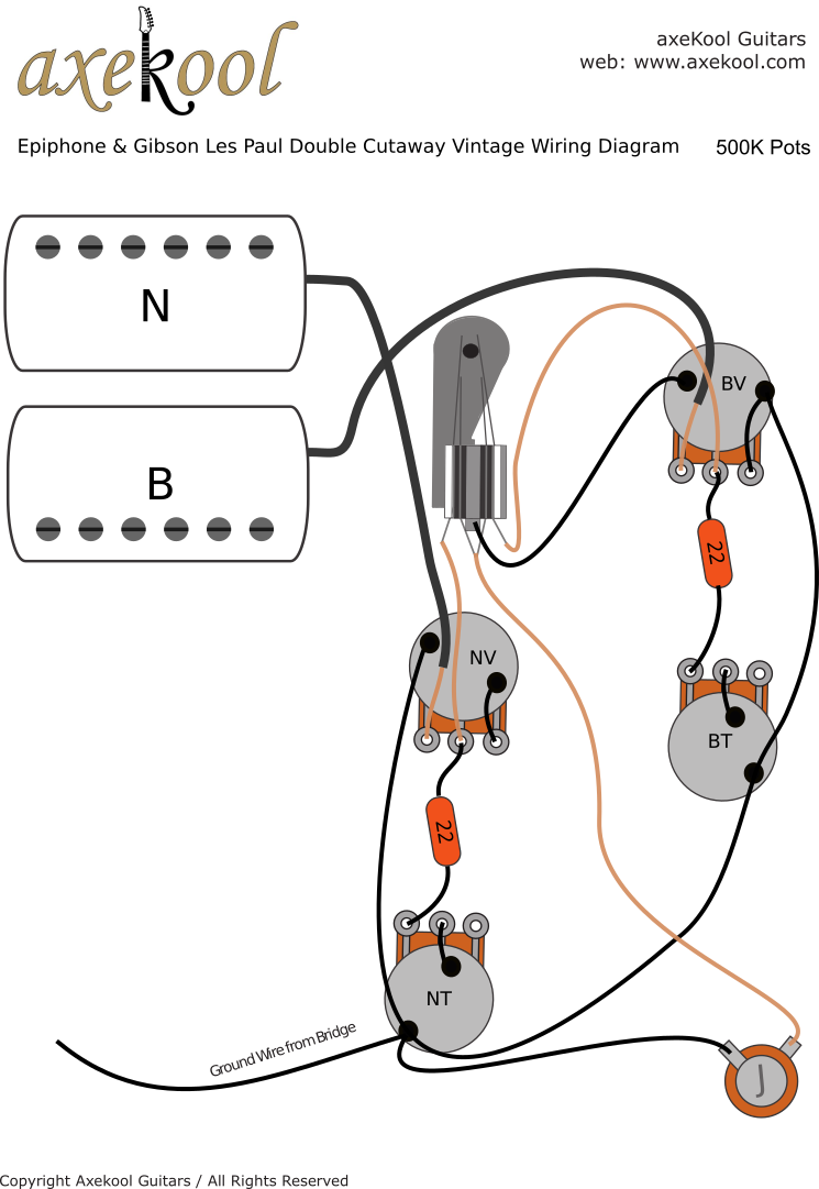Gibson & Epiphone Les Paul Double Cutaway Vintage Wiring Diagram & Fitting Instructions Gibson & Epiphone Les Paul Double Cutaway Vintage Wiring Diagram & Fitting Instructions