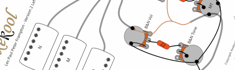 Gibson & Epiphone Les Paul Peter Frampton - Version 2 Left Handed Wiring Diagram Fitting Instructions
