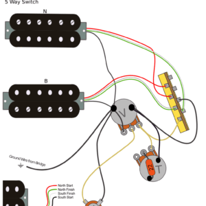 Ibanez HH Series / Parallel Left Handed Wiring Diagram