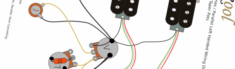 Ibanez HH Series / Parallel Left Handed Wiring Diagram & Fitting Instructions
