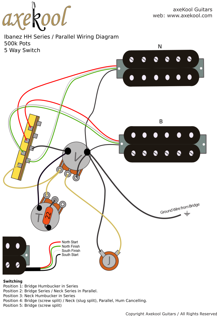 Ibanez HH Series / Parallel Wiring Diagram Ibanez HH Series / Parallel Wiring Diagram