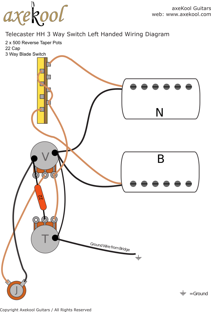 Fender Telecaster HH Left Handed Vintage Wiring Diagram Fender Telecaster HH Left Handed Vintage Wiring Diagram
