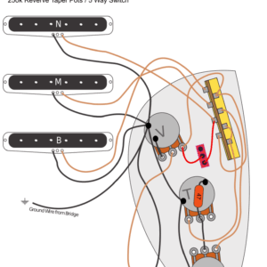 Fender Stratocaster David Gilmour Left Handed Wiring Diagram & Fitting Instructions