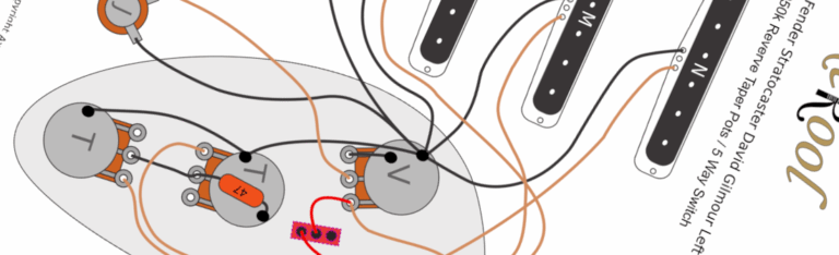 Fender Stratocaster David Gilmour Left Handed Wiring Diagram & Fitting Instructions