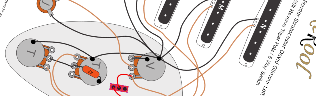 Fender Stratocaster David Gilmour Left Handed Wiring Diagram & Fitting Instructions