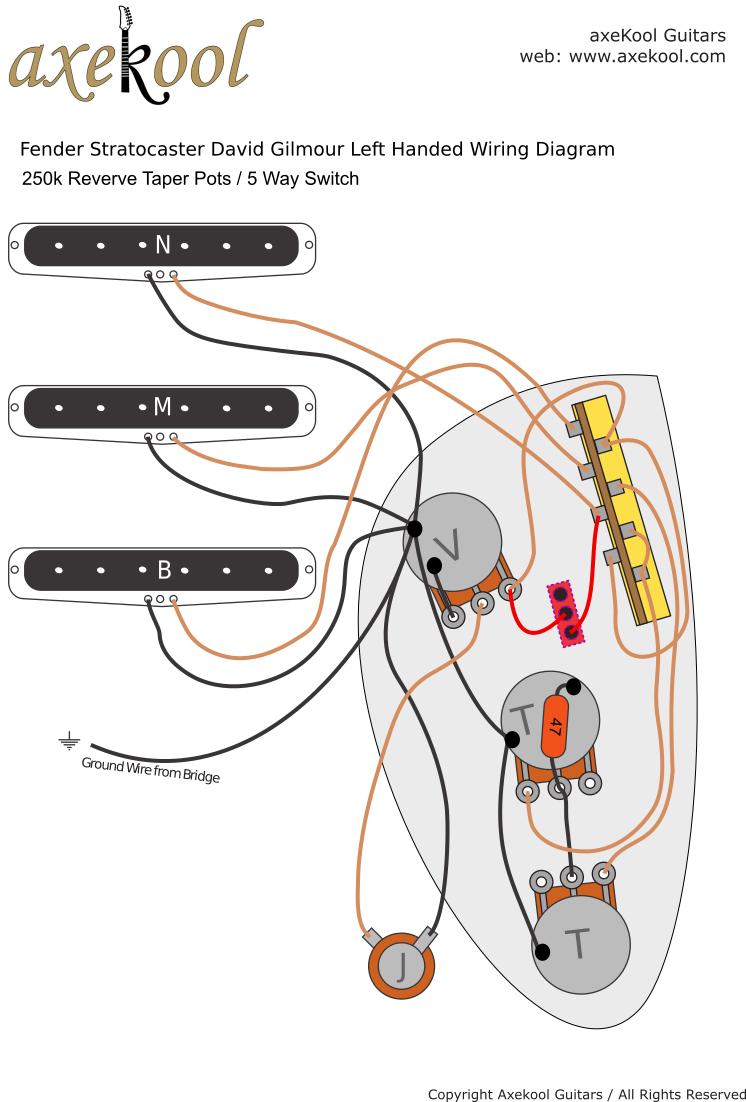Fender Stratocaster David Gilmour Left Handed Wiring Diagram & Fitting Instructions Fender Stratocaster David Gilmour Left Handed Wiring Diagram & Fitting Instructions