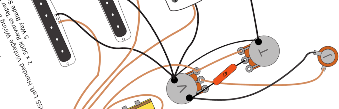 Fender Telecaster HSS Left Handed Wiring Diagram & Fitting Instructions