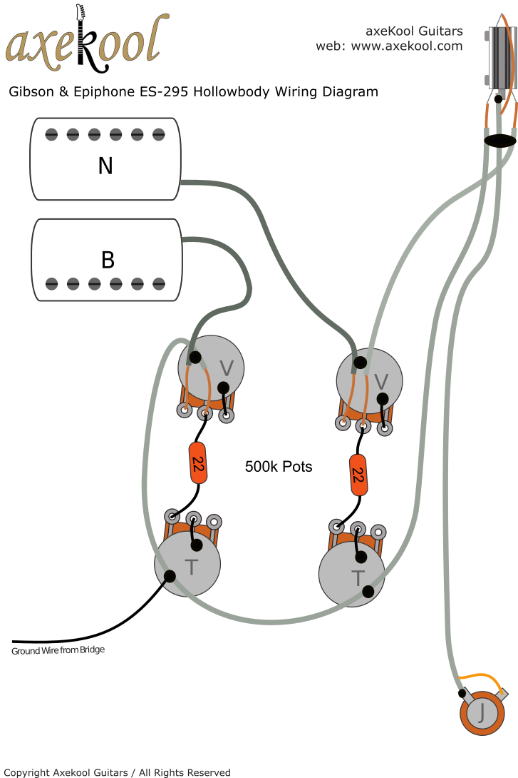 Gibson & Epiphone ES-295 Wiring Diagram Gibson & Epiphone ES-295 Wiring Diagram