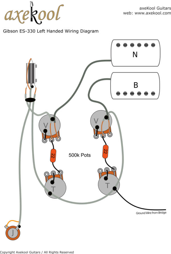 Gibson ES-330 Left Handed Wiring Diagram