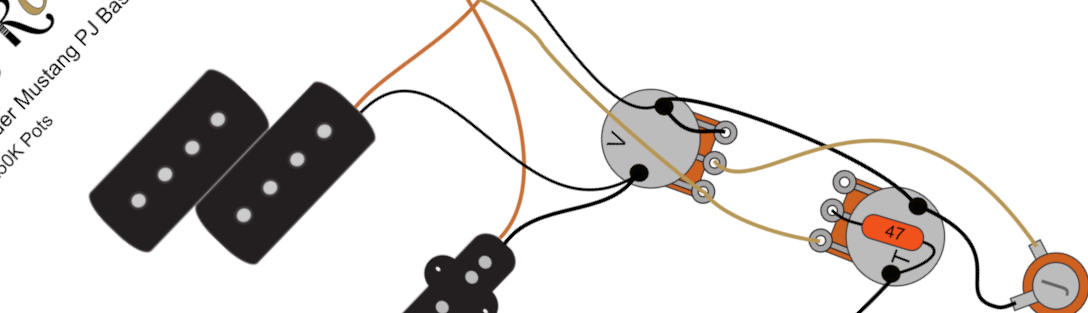 Fender Mustang P/J Bass Wiring Diagram & Fitting Instructions
