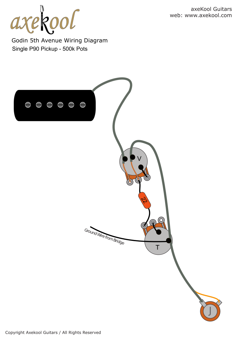 Godin 5th Avenue Single P90 Pickup Pickup Wiring Diagram Godin 5th Avenue Single P90 Pickup Pickup Wiring Diagram