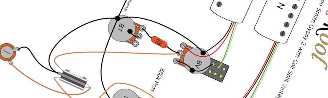 Gordon Smith Gypsy 2 with Coil Split Wiring Diagram & Fitting Instructions