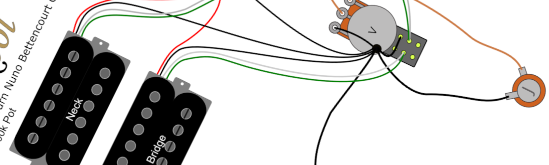 Washburn Nuno Bettencourt with Coil Split Wiring Diagram & Fitting Instructions