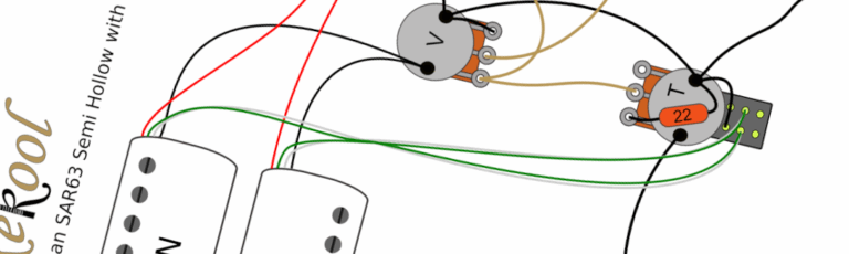 Chapman SAR63 Semi Hollow with Coil Split Wiring Diagram & Fitting Instructions