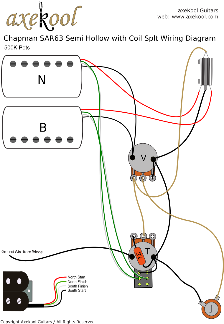 Chapman SAR63 Semi Hollow with Coil Split Wiring Diagram Chapman SAR63 Semi Hollow with Coil Split Wiring Diagram