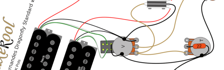 Fernandes Dragonfly Standard with Coil Split Wiring Diagram & Fitting Instructions